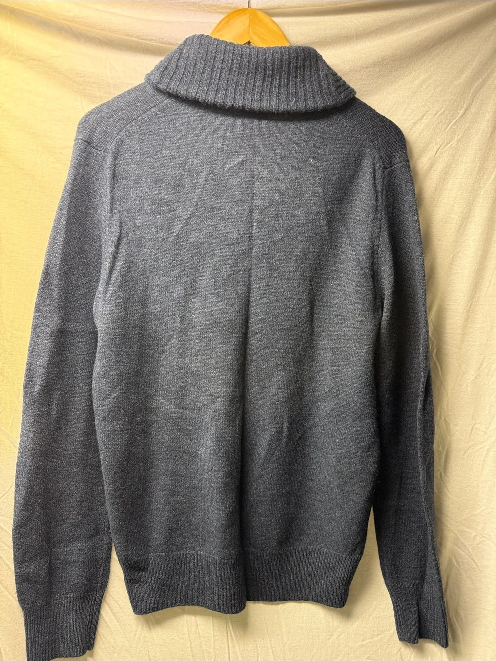 J. Crew Men's V-Neck Shawl Collar Sweater - Heather Gray